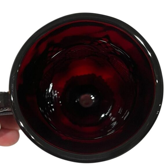 Avon Vintage 1876 Cape Cod Collection Ruby Red Footed Mugs, Set of 2 - Picture 6 of 8